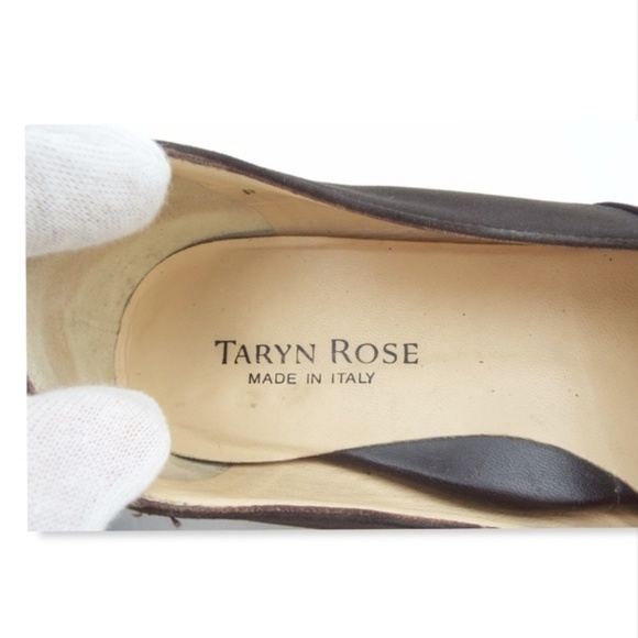 TARYN ROSE Brown Open Toe Slip-on Wedge Heel Pumps 36 - Picture 8 of 8